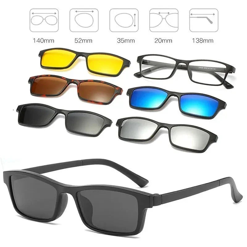 Óculos de Sol Magnético 5 Em 1